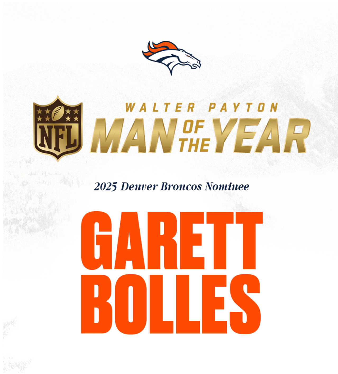 Broncos Select Garett Bolles as 2025 Walter Payton NFL Man of the Year Club Winner — A Win for Community and Childhood Apraxia Awareness