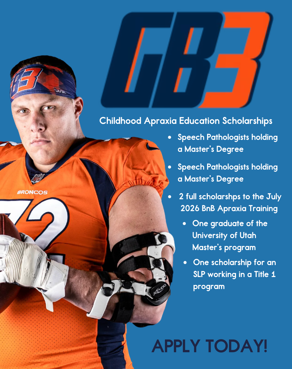 GB3 Foundation Offers Two Full Scholarships for Bjorem & Bolles July 2026 Apraxia Training